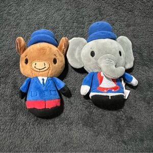 Hallmark Itty Bitty Limited Edition Donkey and Elephant Political Plush Toys